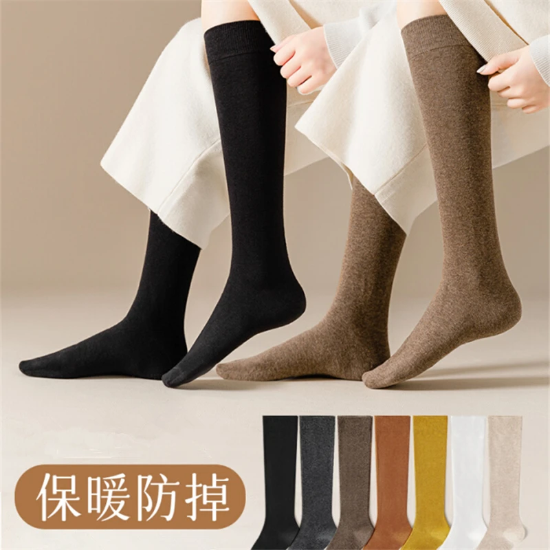 袜子女小腿袜秋冬季显瘦过膝袜防滑高筒袜瘦腿韩版黑色女士长筒袜