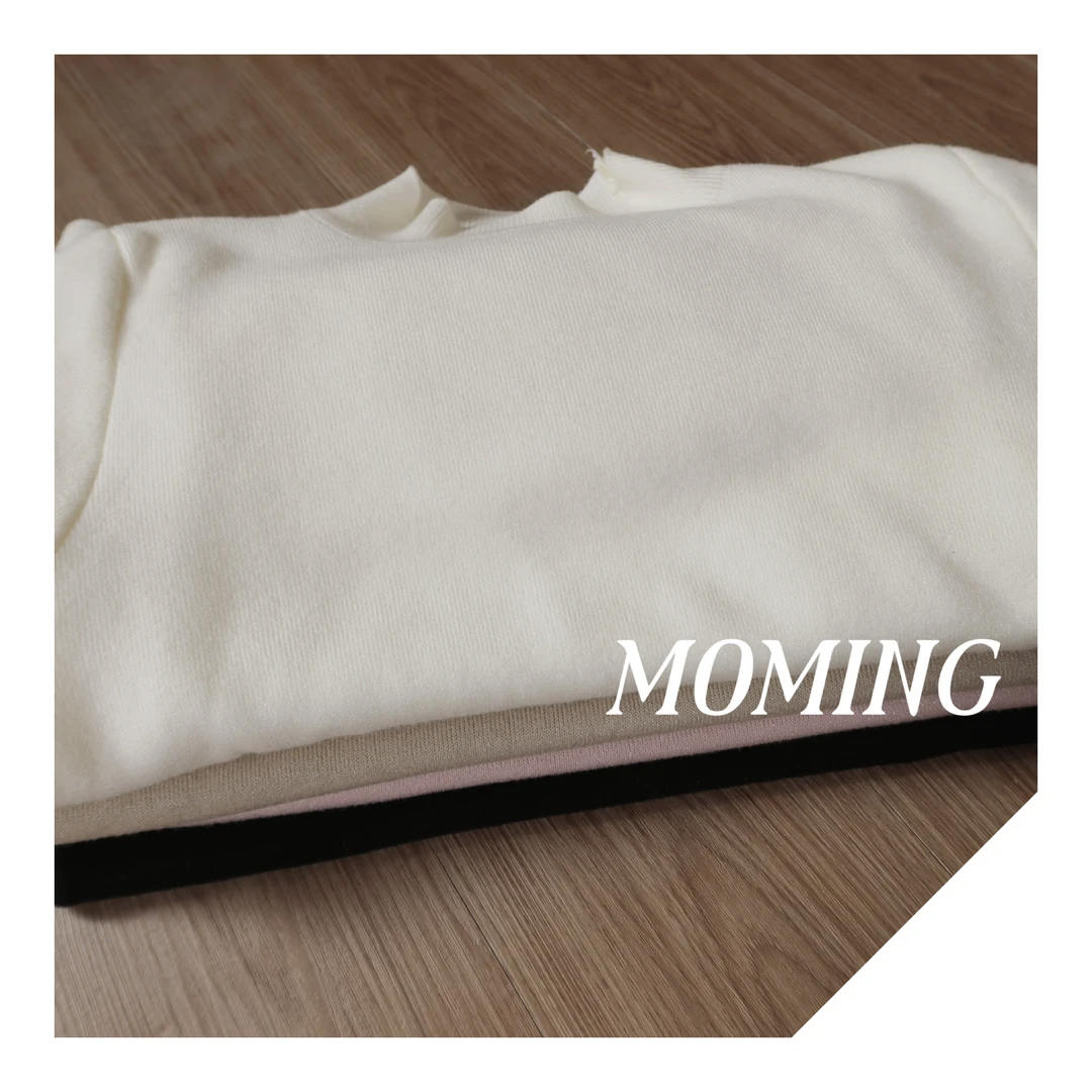 MOMING冬季新品 小惊喜14.0 韩系一体绒针织加厚保暖打底针织衫