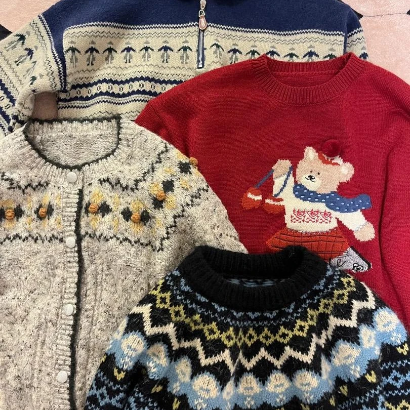 041-050可盐可甜小众女装复古孤品毛衣针织衫