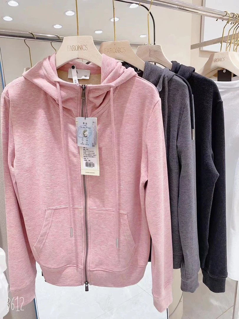 重磅款-巨软糯 真丝 羊毛 双面德绒 连帽拉链外套 秋季时尚简约