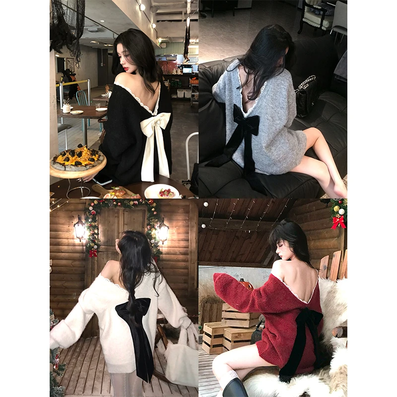 芭比姨【冬日恋岛】2024秋冬新款慵懒风时尚设计感宽松长袖毛衣上衣