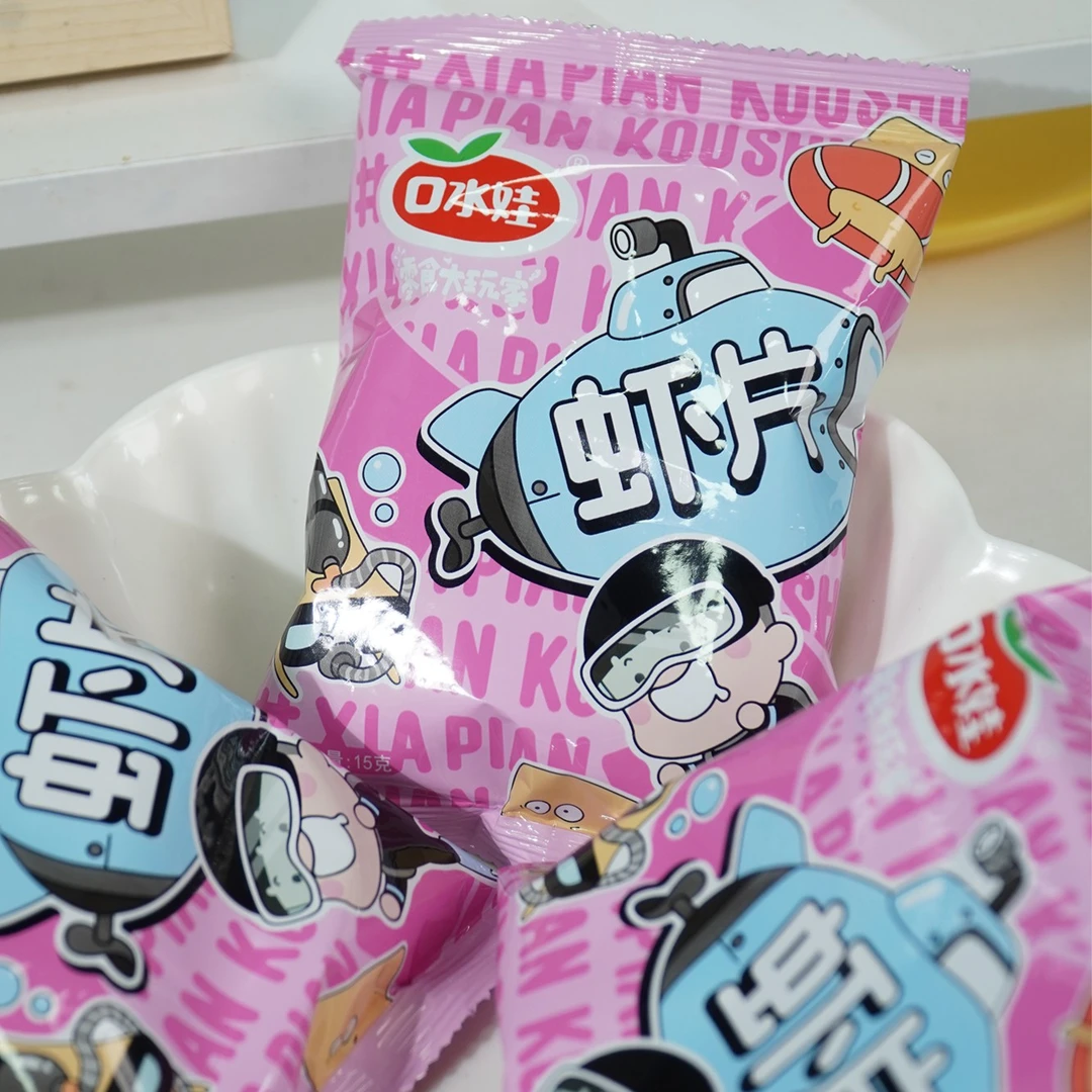 B：口水娃15克*12包虾片