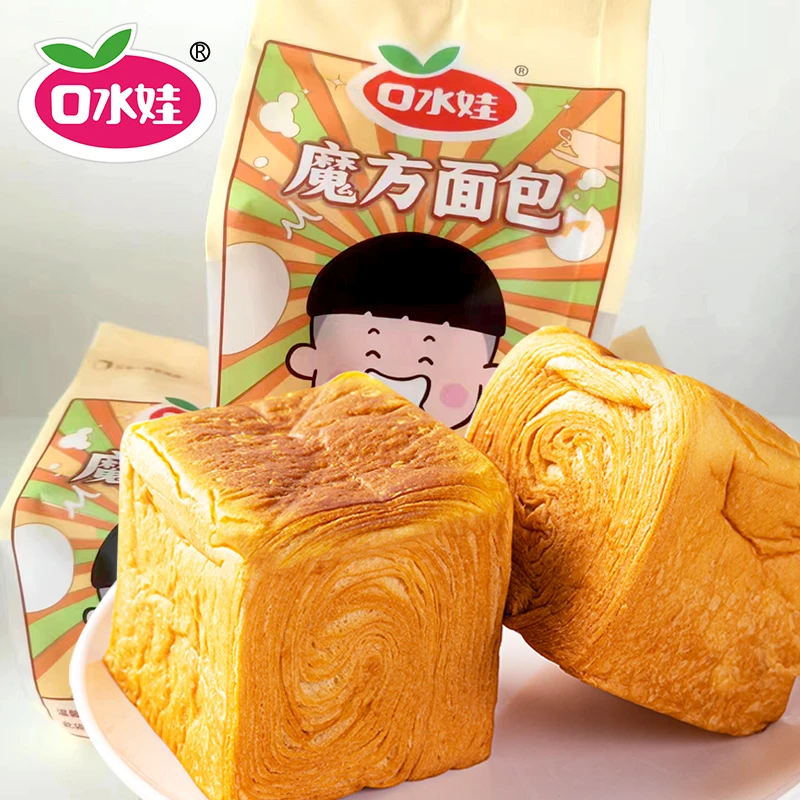 ABC：口水娃魔方面包约10个  口感松软 方便易携带（新老包装随机）