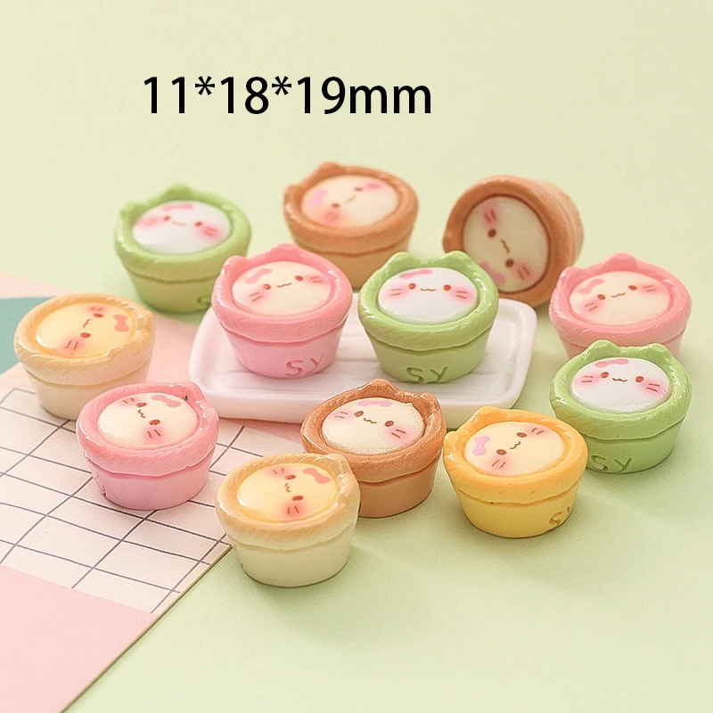 仿真食玩卡通小狗蛋挞小猫蛋挞甜甜圈食玩树脂配件奶油胶diy