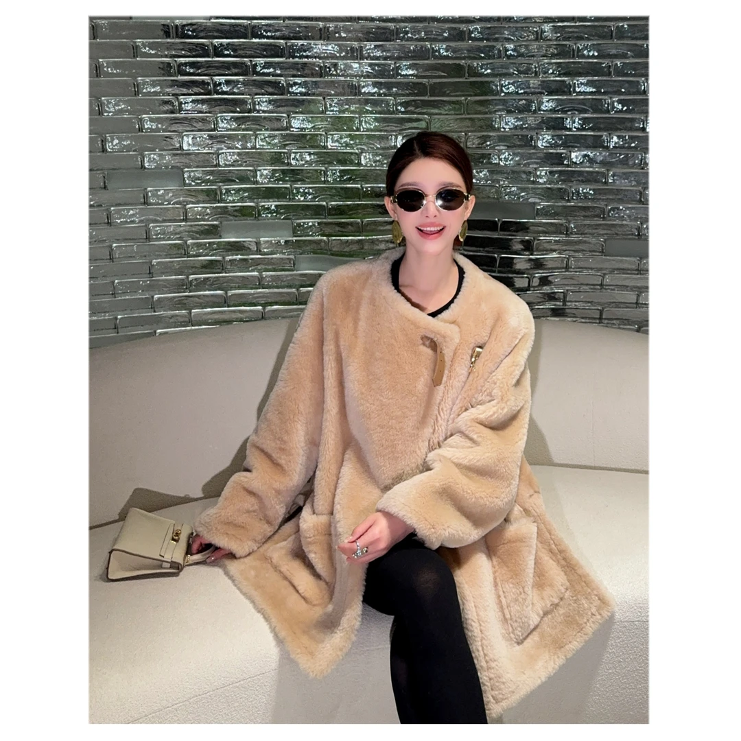5-宝儿家含幂BA96024410冬季穿搭新款定制高级轻奢皮毛一体上衣