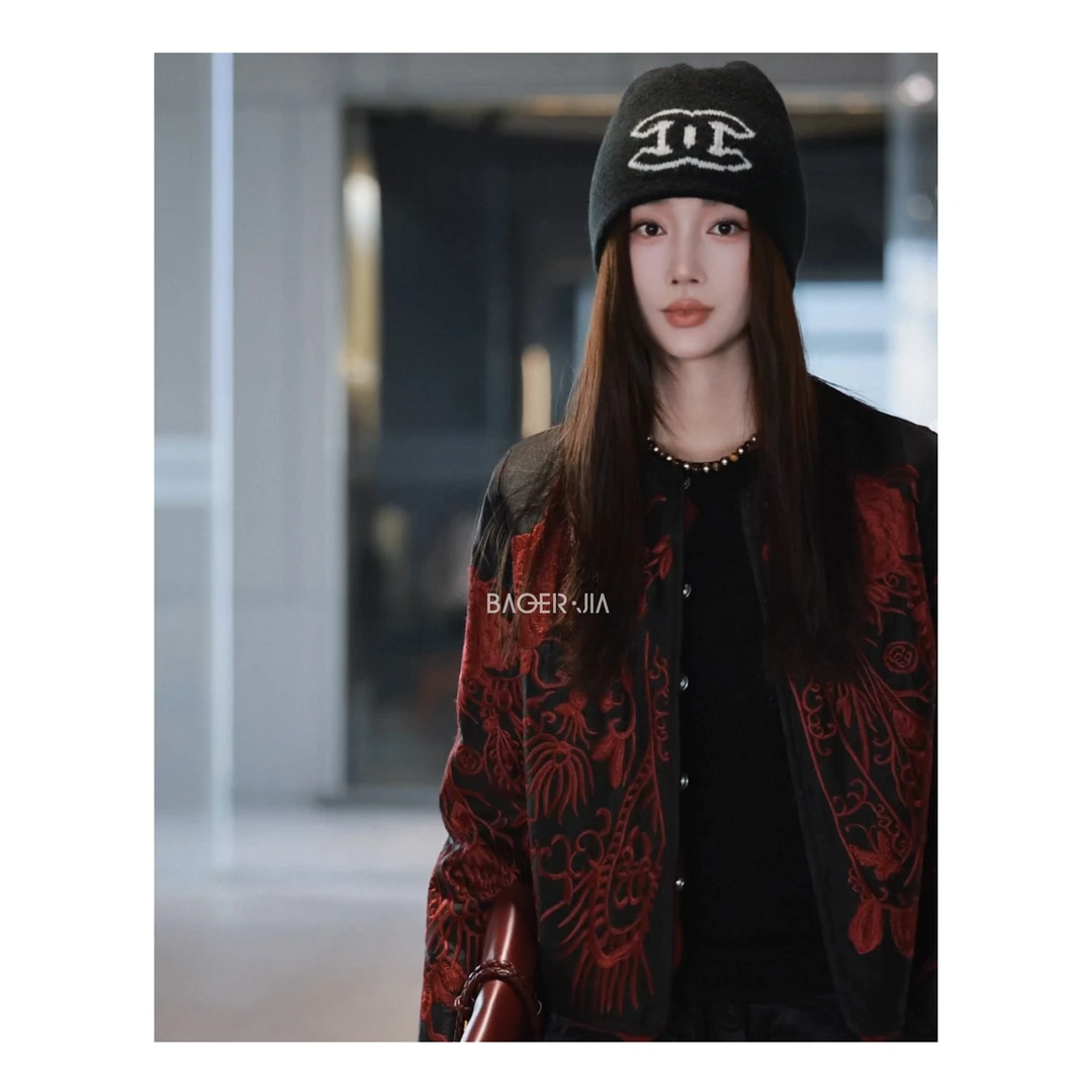 5-【火凤凰】宝儿家含幂BA101424411新中式金凤凰刺绣桑蚕丝外套