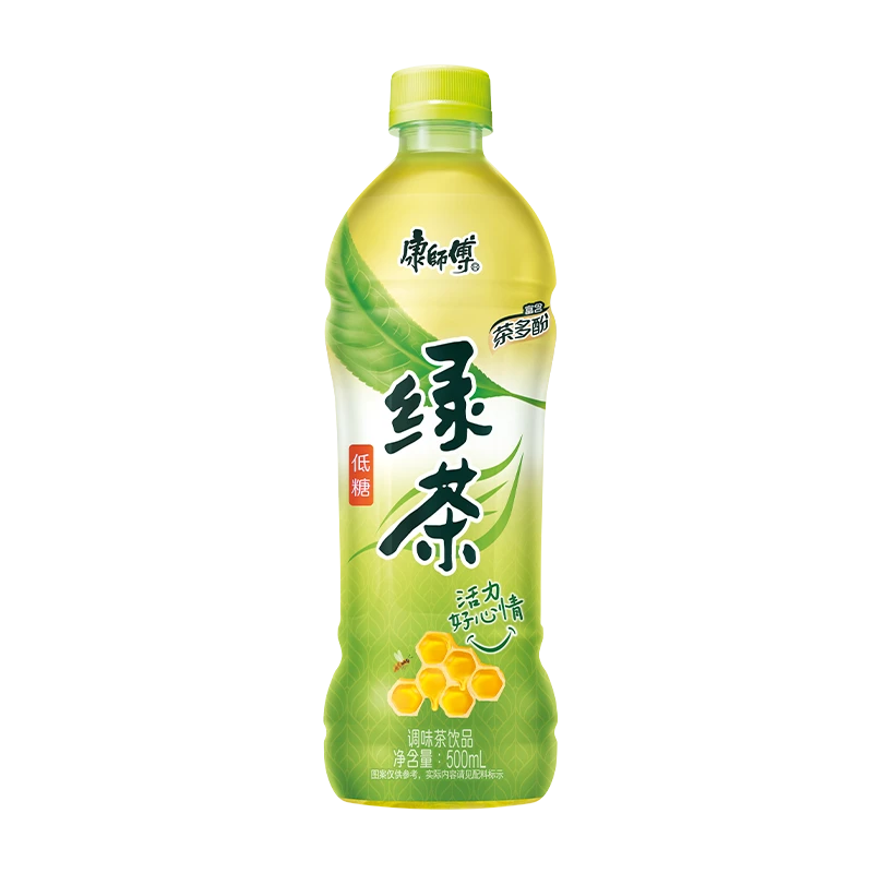 【2023年3月产】康师傅绿茶饮料500毫升4瓶装低糖茶多酚