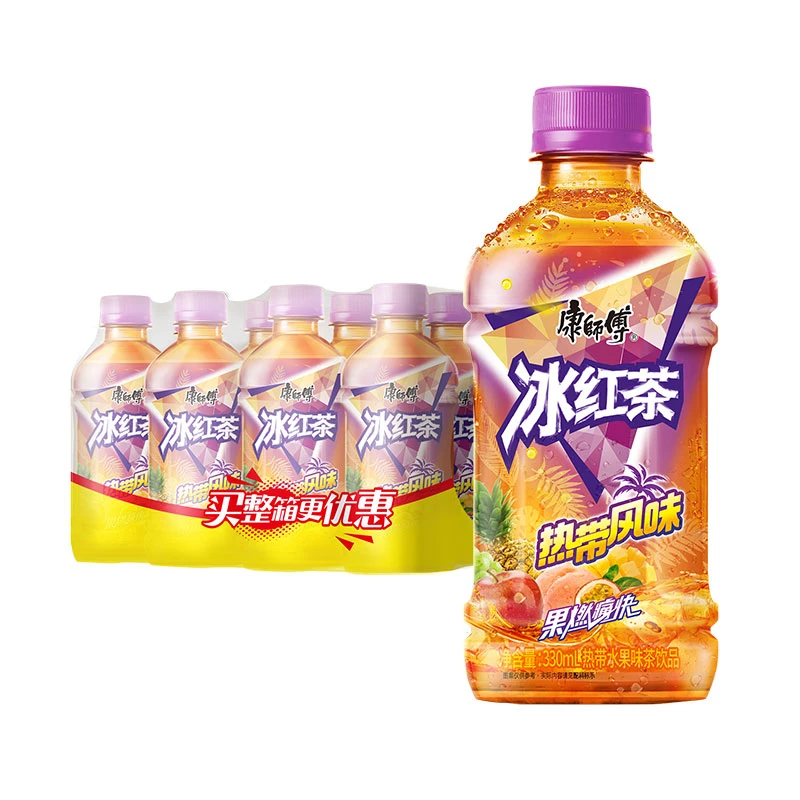 康师傅冰红茶热带风味330ml迷你小瓶6/12瓶茶饮品饮料营养果香