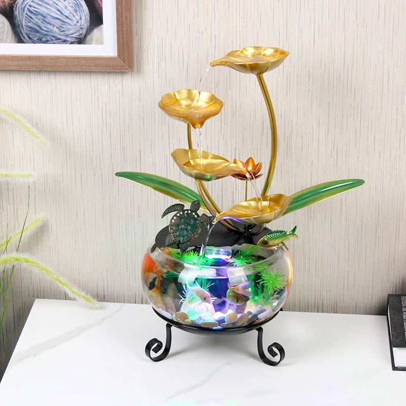 岚庭煦北欧轻奢家居流水摆件鱼缸造景摆件桌面循环水装饰品046