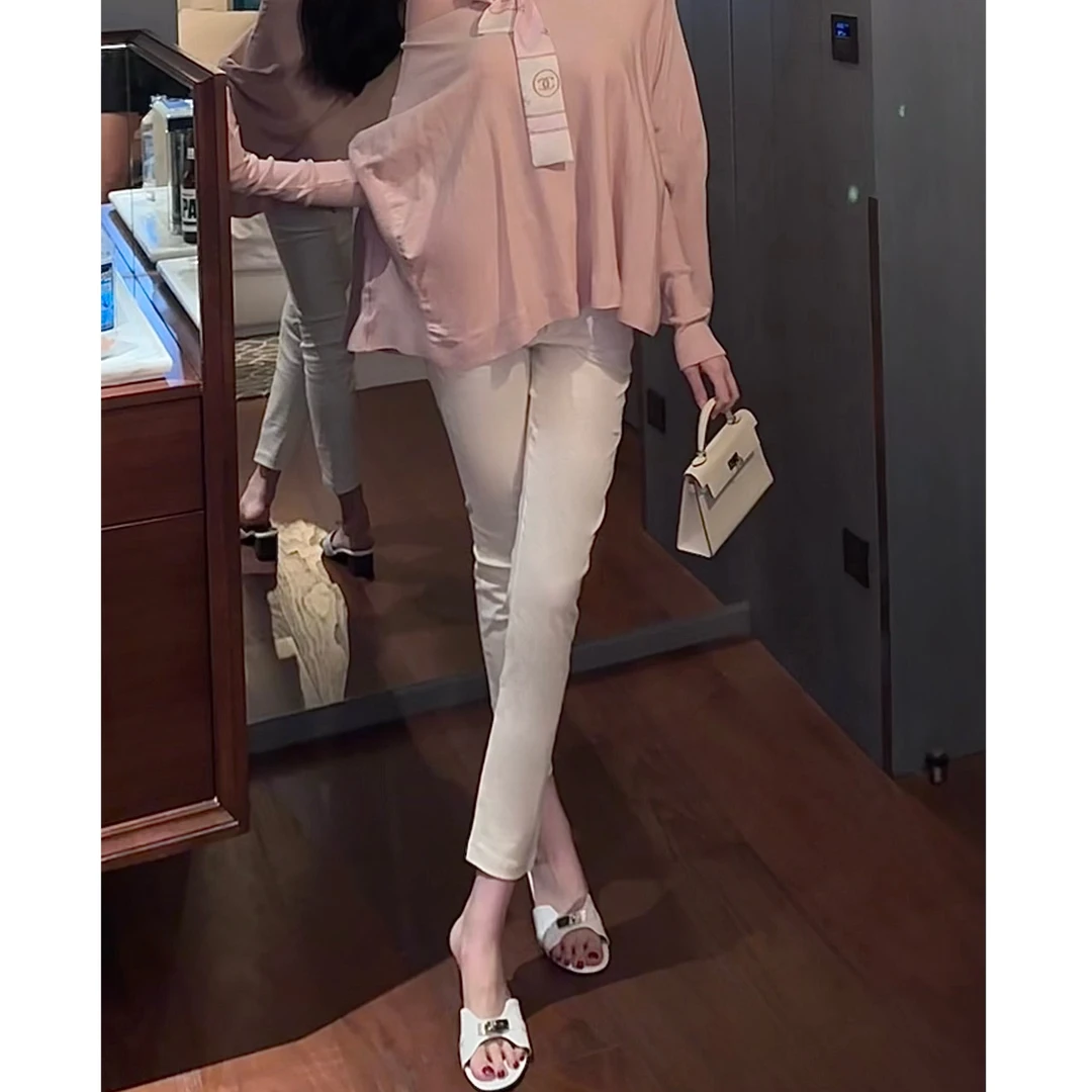 【莉萍定制】韩女春秋新款舒适薄款高腰小脚裤显瘦紧身裤九分裤女