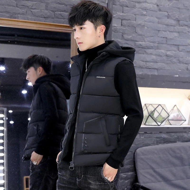 秋冬马甲男青少年时尚短款修身坎肩韩版外套加厚保暖背心潮