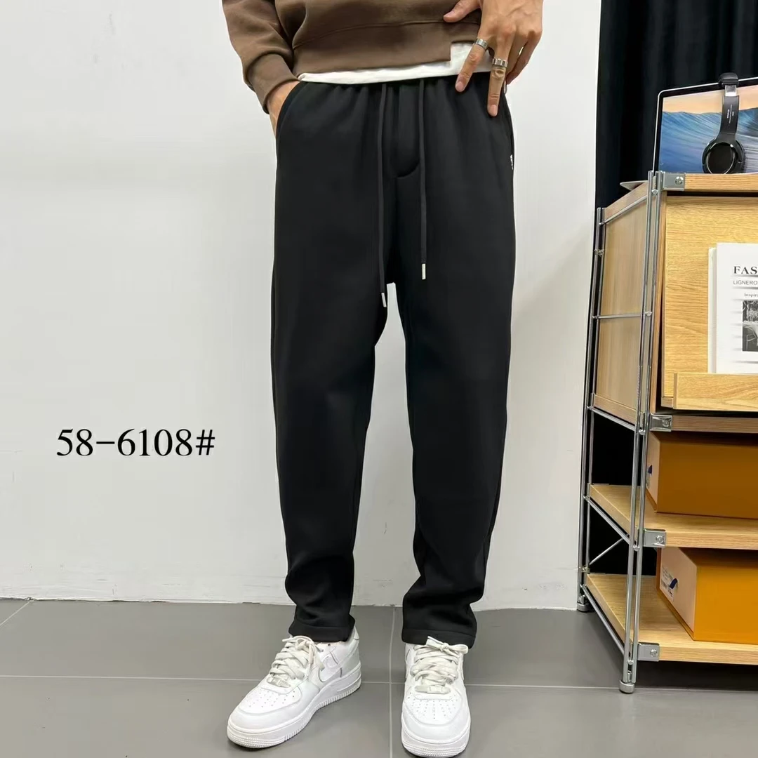 男士加厚束脚运动裤加绒休闲裤长裤裤子靓仔男裤冬款休闲中国6108