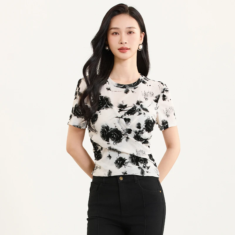 【籽言专属】佳人苑T恤女春季新款J41815A