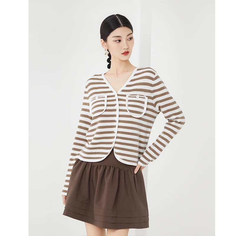 【籽言专属】佳人苑针织衫女2024年春季新款J315020