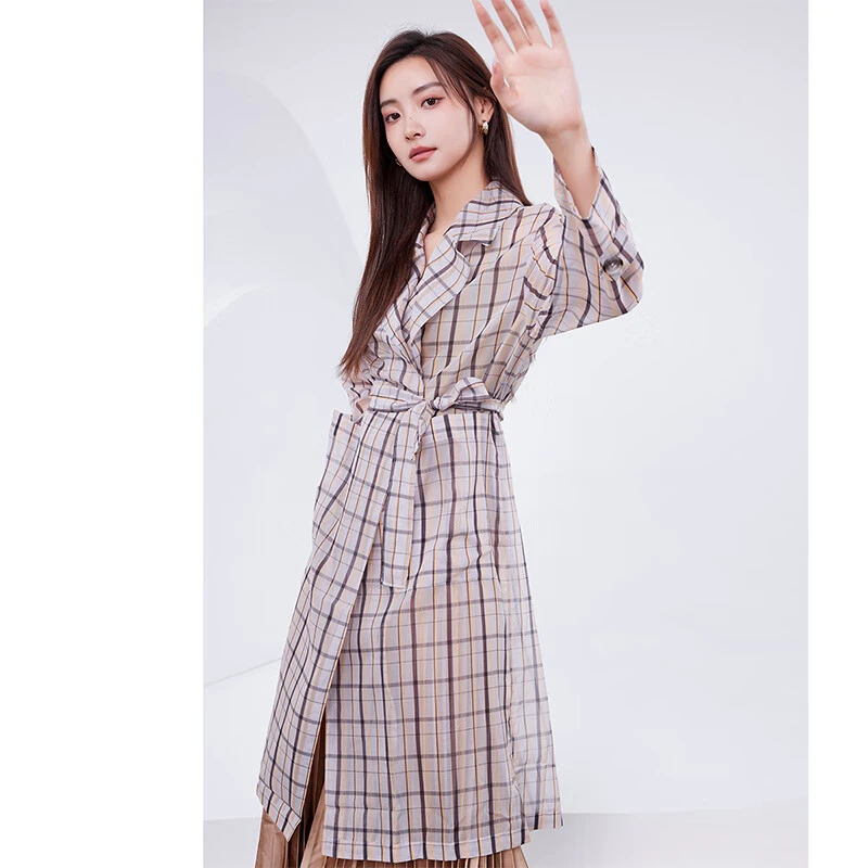 【诗语专享】佳人苑中长款风衣女2023年春季新款JX214011
