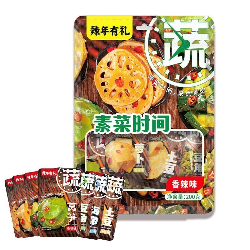 香辣藕片海带土豆片辣卤零食麻辣美味小吃下饭菜素菜蔬菜大礼包