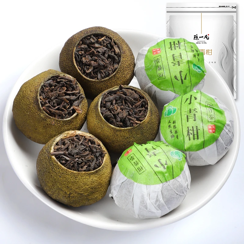 陈一凡正宗小青柑熟茶宫廷新会青柑生晒500g普洱醇厚普洱茶熟普