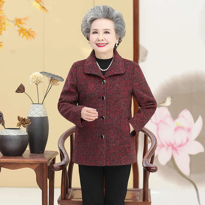 中老年女装秋冬装奶奶秋季外套妈妈装秋冬上衣老人衣服 加绒/常规