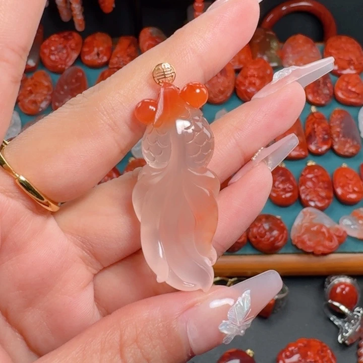 南红玛瑙南红18K金镶嵌