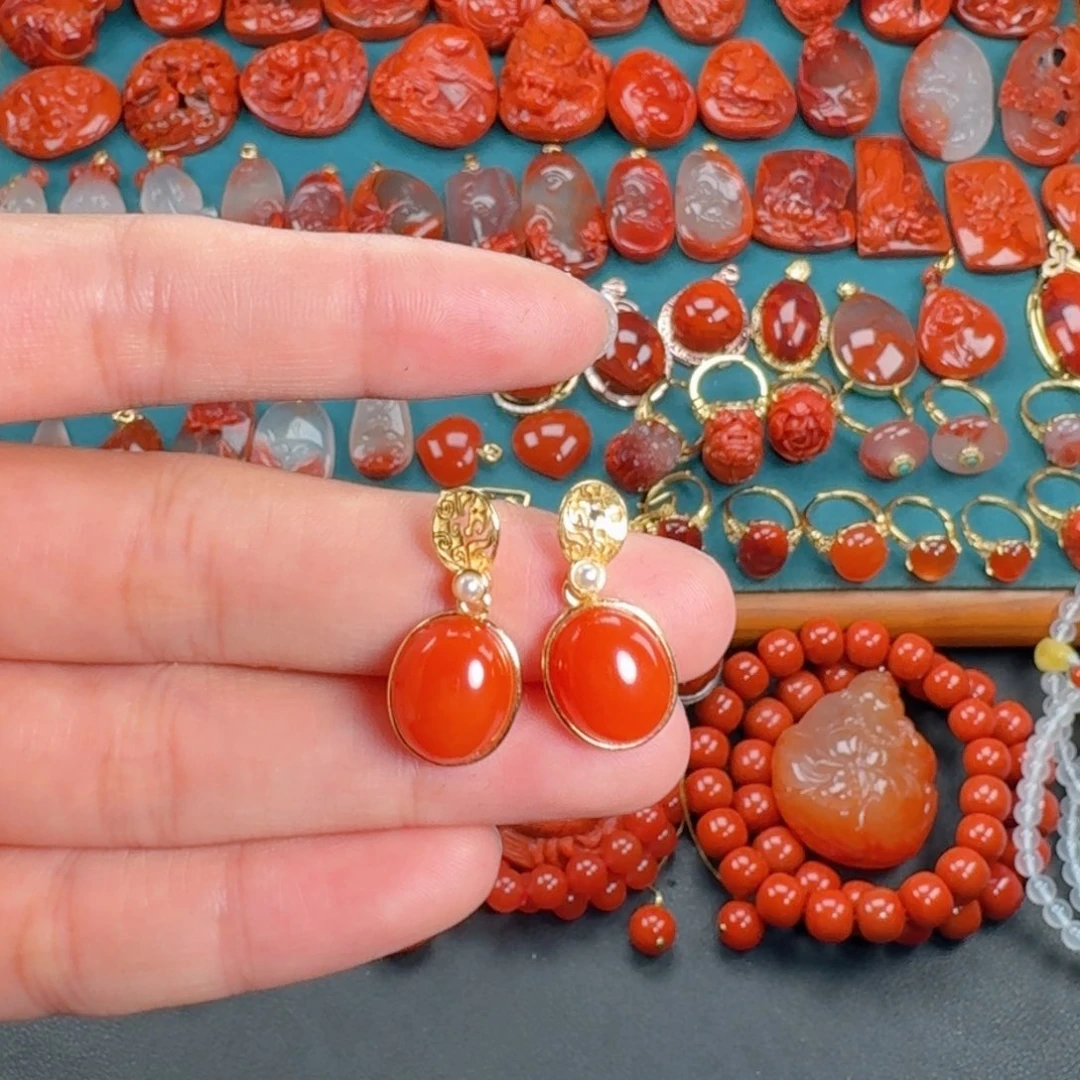 南红玛瑙南红银S925镶嵌