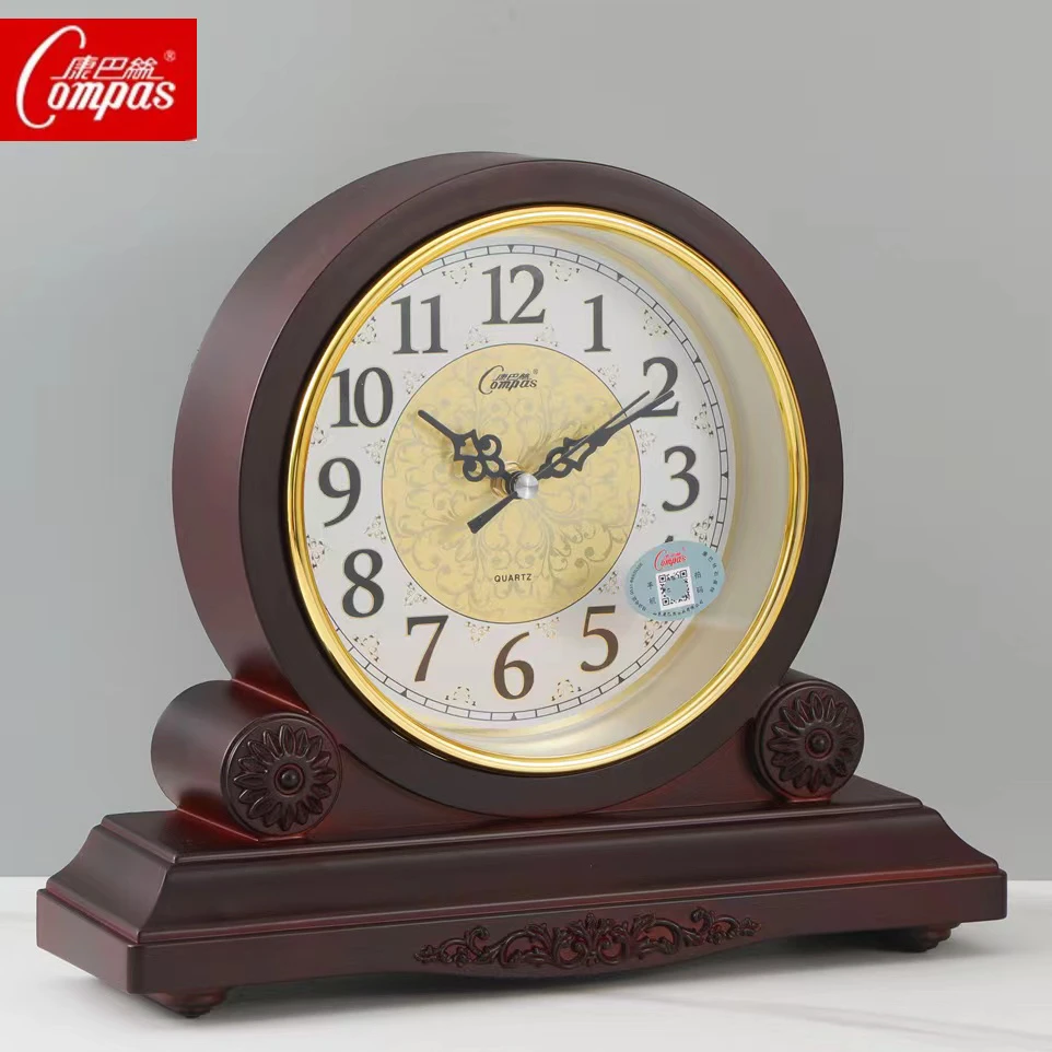 正品康巴丝台式家用客厅中式欧式美式静音桌面中式摆件座挂两用钟