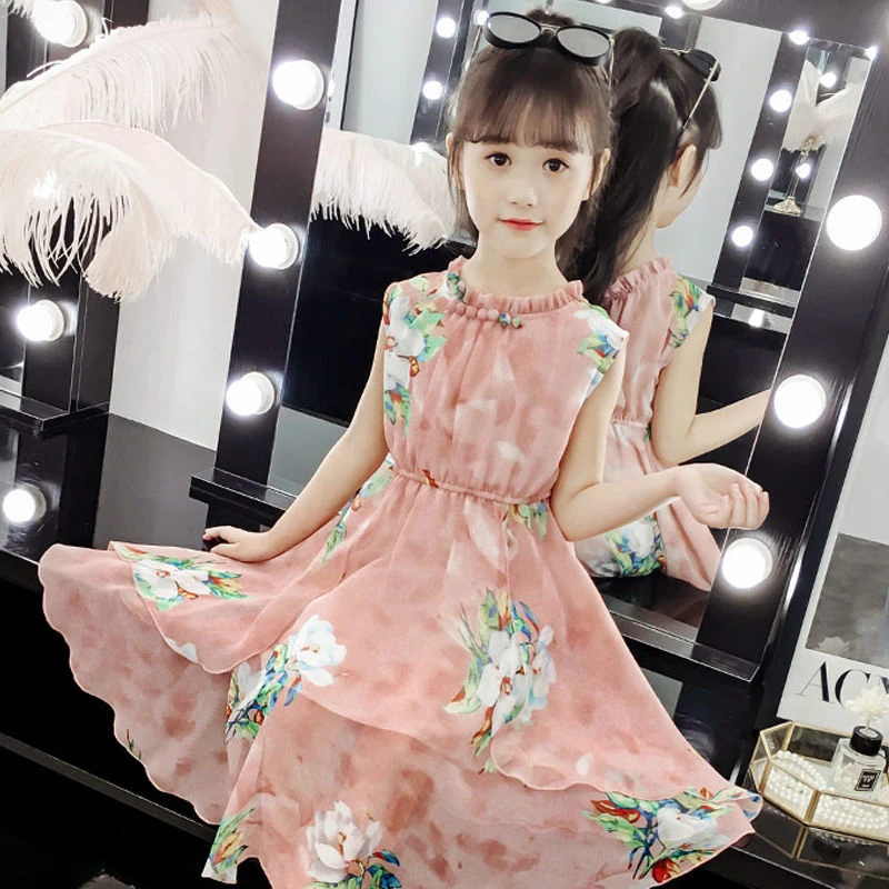 女童连衣裙夏装2025新款韩版小女孩超洋气公主裙中大童碎花夏季