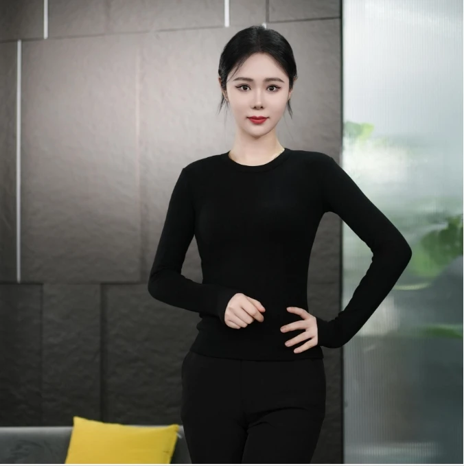 【丽爷】2088螺纹针织长袖打底衫