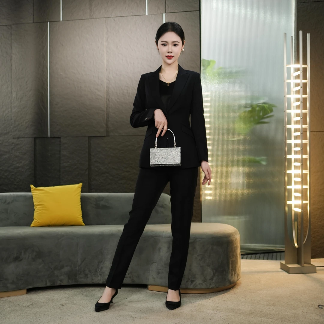 【丽爷】8189-62四季款藏蓝色西装套装