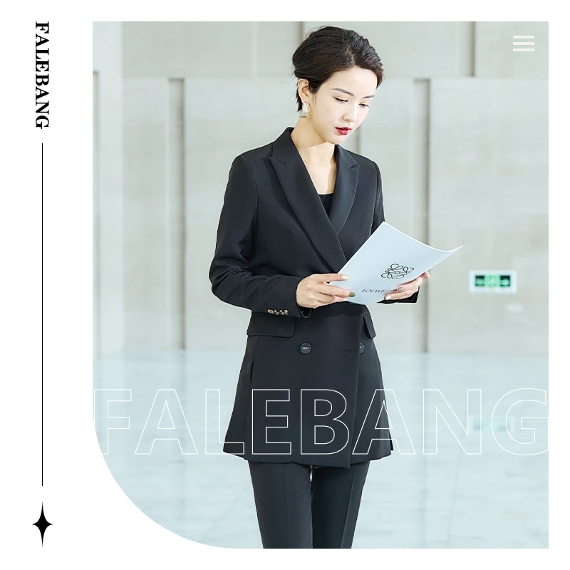 Falaibang/法莱邦94028-80四季款长袖黑色西装套装
