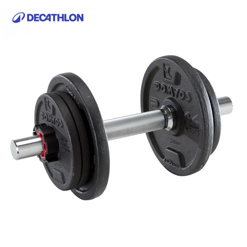 迪卡侬10公斤烤漆拼装哑铃健身手臂肌肉练臂肌运动家用器材327173