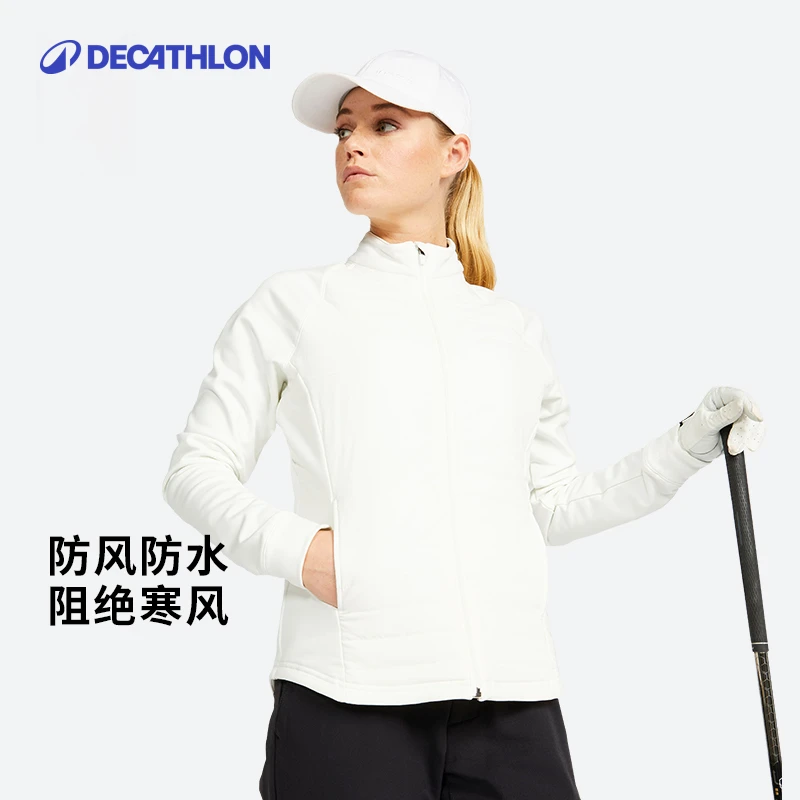 迪卡侬运动服夹克棉外套女秋冬户外高尔夫运动衫上衣防风337713