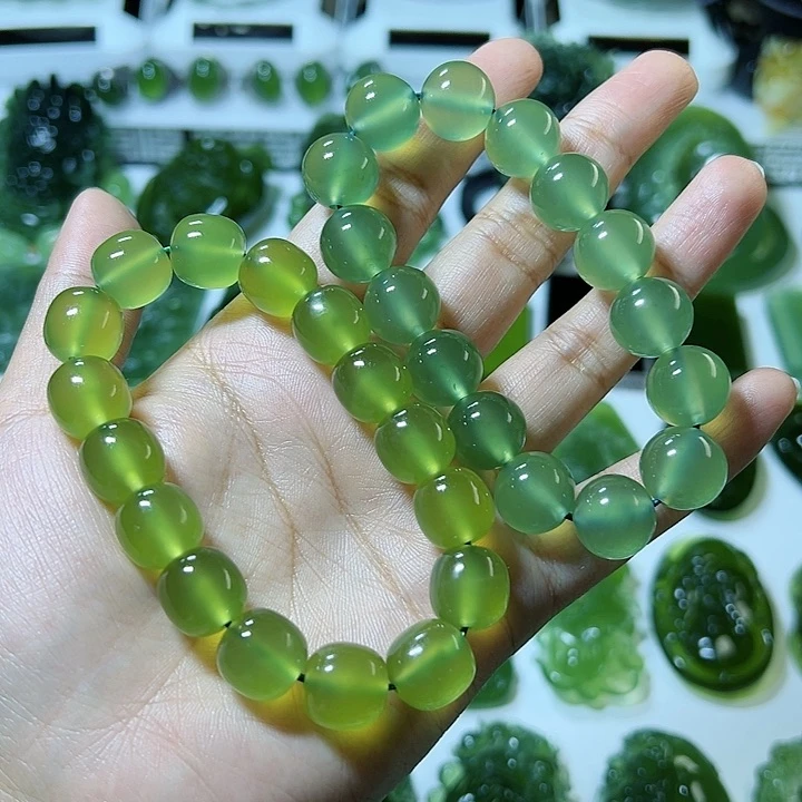 蛇纹石玉手链未镶嵌日**恒