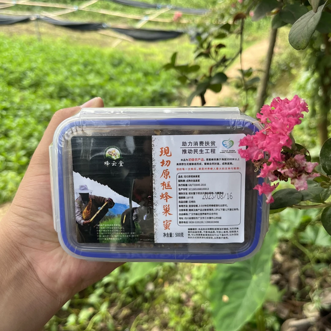 乡村助农 可以嚼着吃的蜂巢蜜500g/盒  假蜜遭雷劈