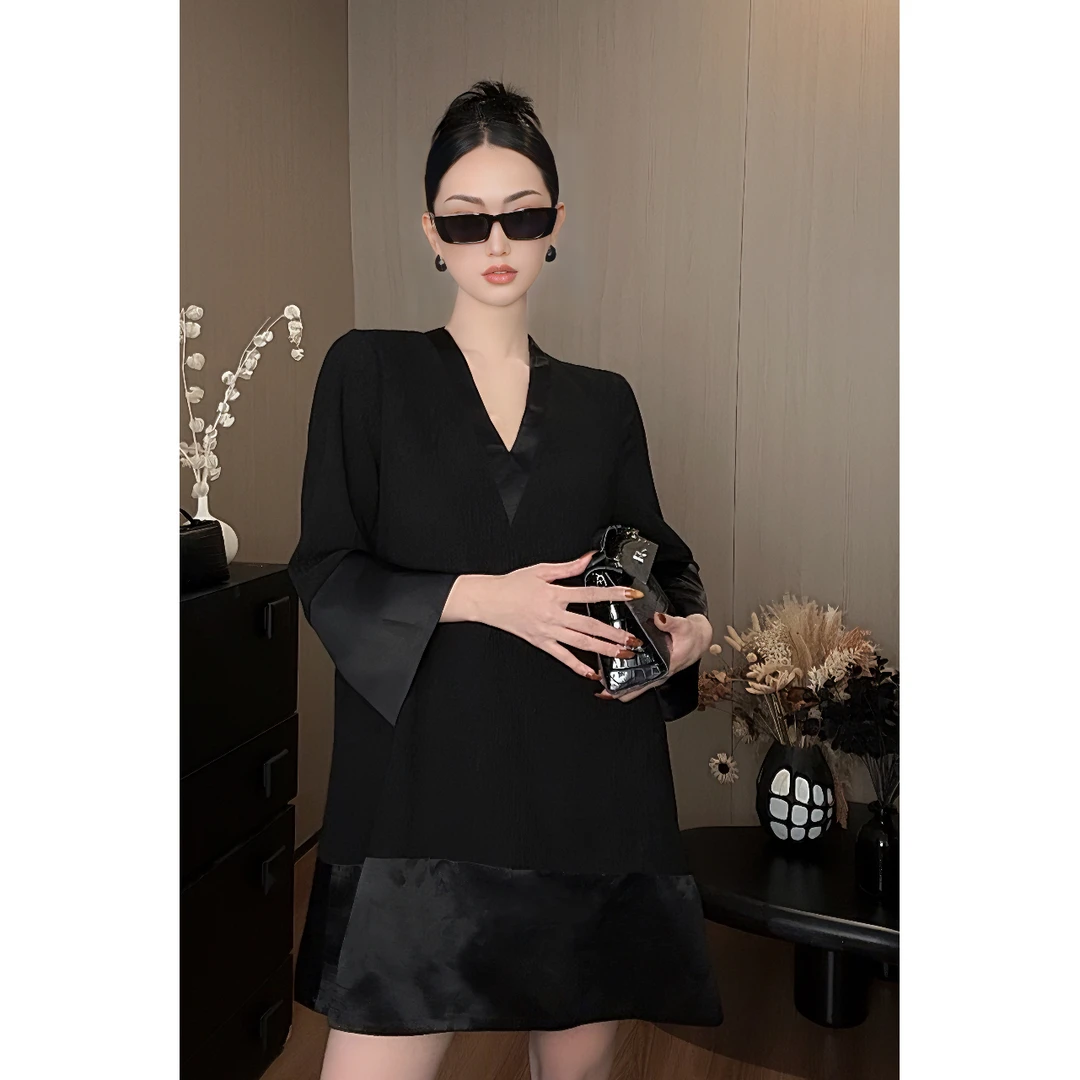 紫紫 随性时髦精  立裁阔摆显瘦连衣裙夏季宽松连衣裙ZC07LZYL433