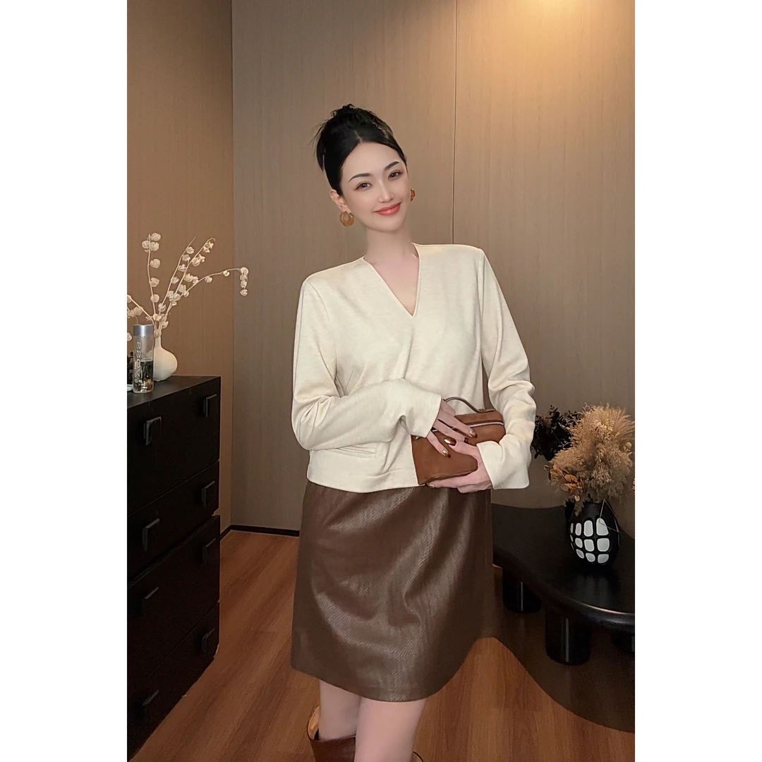 紫紫 冬日crush 轻熟风拼接连衣裙秋季新款百搭连衣裙ZC09LZYL630