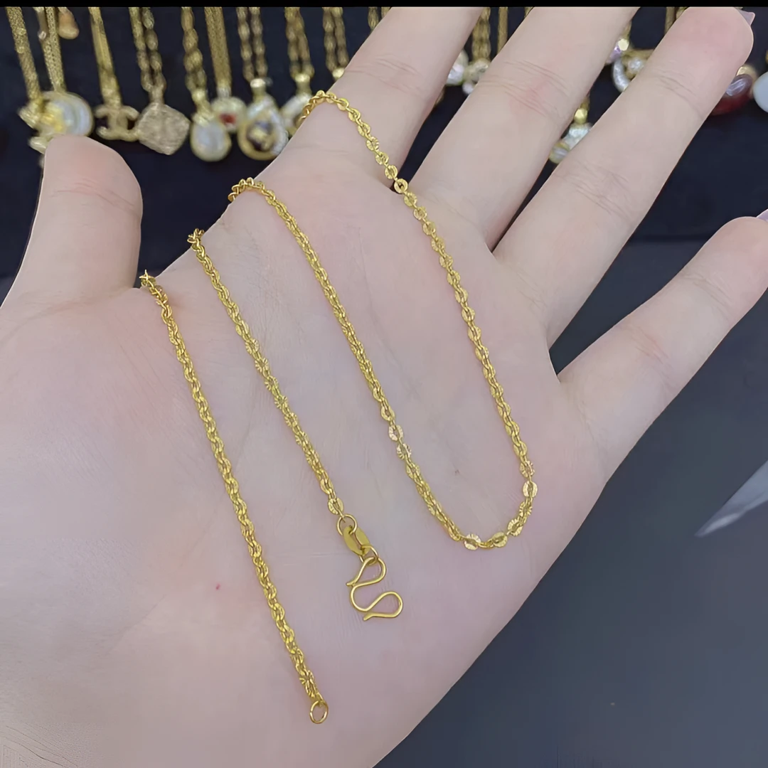 钛钢项链 A-111-经典百搭M扣太阳花款式精致时尚项链