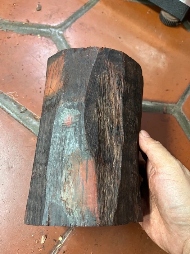 印度小叶紫檀老料原木黑皮料