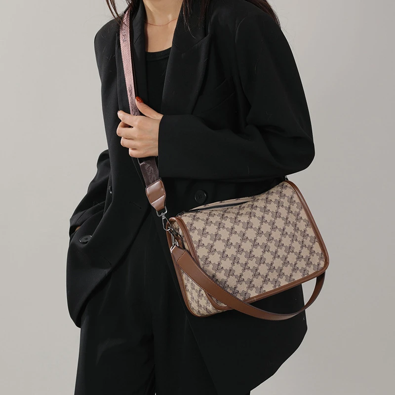 波士顿包大容量复古印花腋下枕头包时尚洋气单肩斜挎包2024款通勤