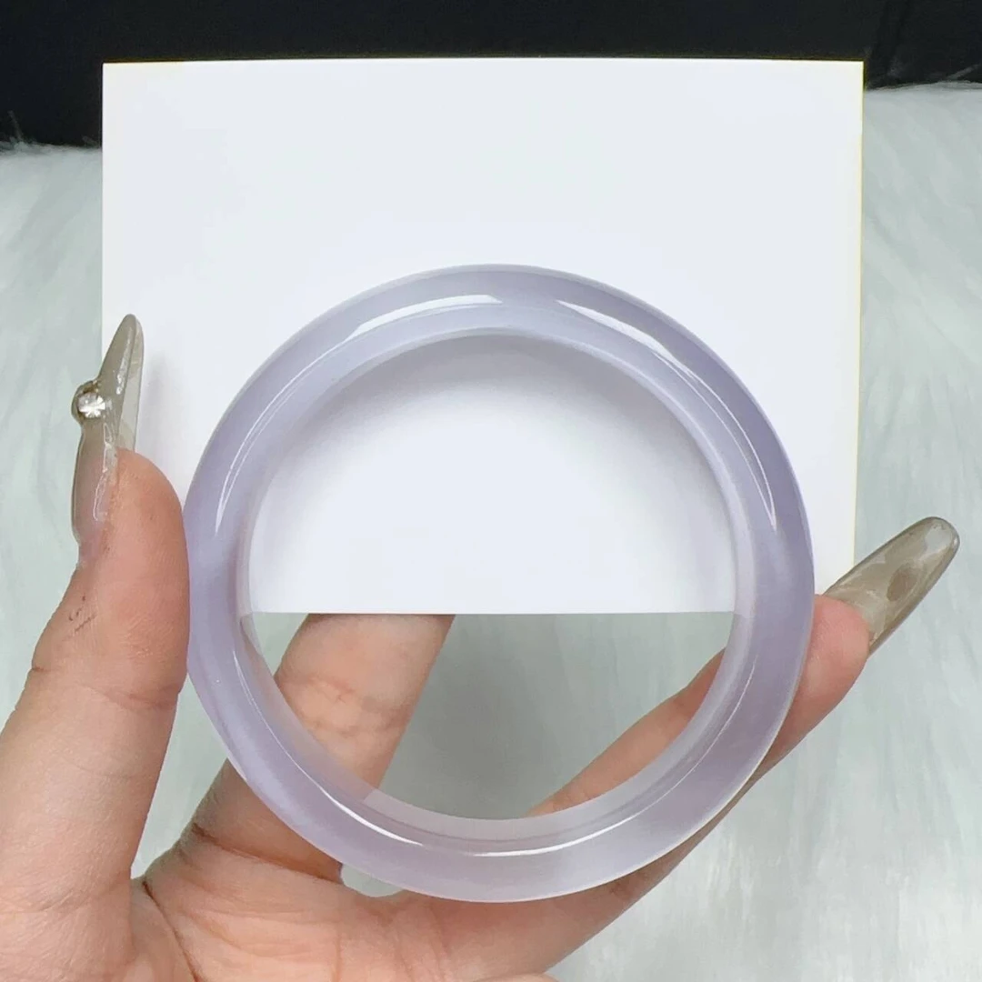 【冰冰紫手镯 】冰透高冰紫色 56 圈口