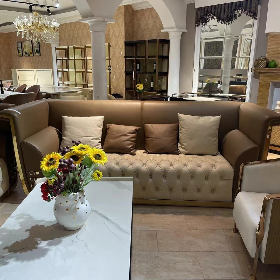 K20698别墅真皮沙发2+3+4大户型客厅组合沙发头层牛皮