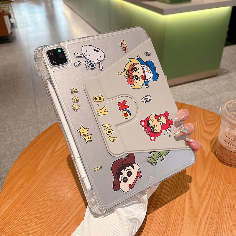 360旋转亚克力适用ipadpro11平板Air1/2/3保护套9.7苹果9代带笔槽