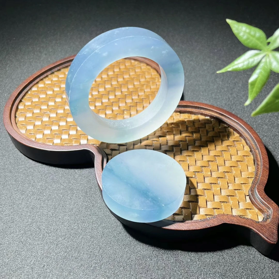 缅甸翡翠手镯 冰种玉镯女天然白月光玉手镯贵妃冰透飘花镯