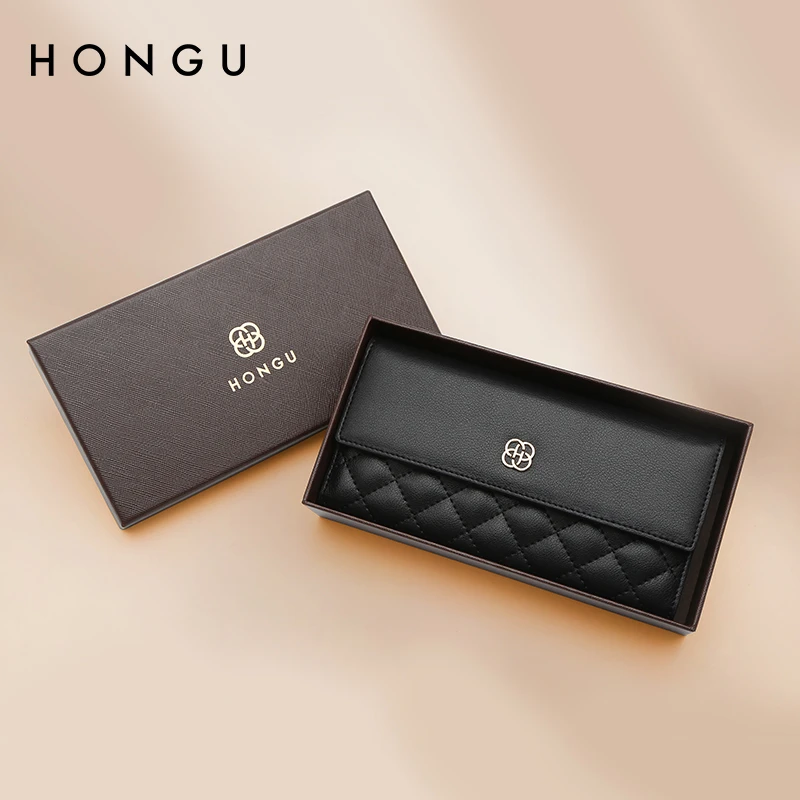 HONGU/红谷女士钱包多卡位零钱包真皮钱包H10503108/H10503409