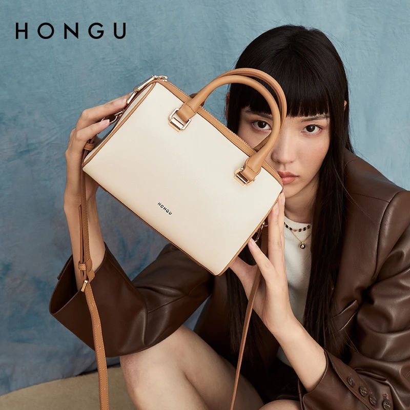 HONGU/红谷单肩时尚百搭肩包托特包简约女士通勤小众复古轻奢斜跨