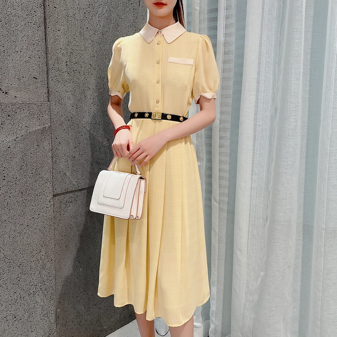 M1899修身短袖连衣裙 裙长115 款号S3014