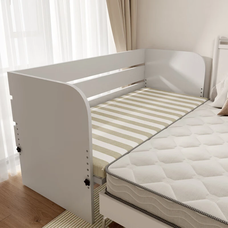 实木婴儿拼接大床单人床边床加宽小床铁艺可升降