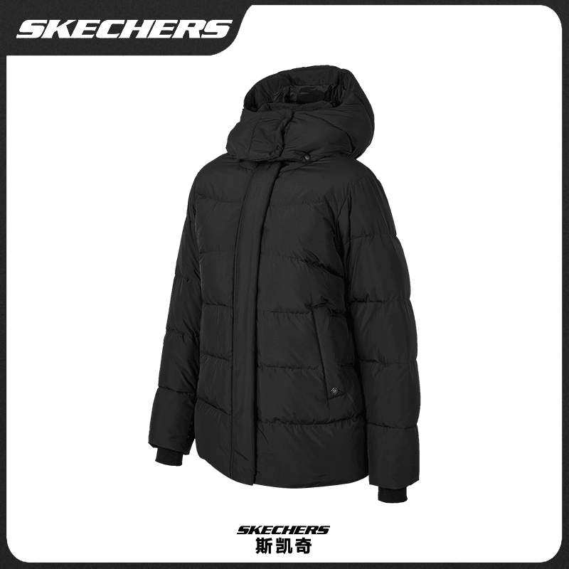 【暖冬防风羽绒服】斯凯奇冬季保暖女士休闲中长款运动外套P423W023