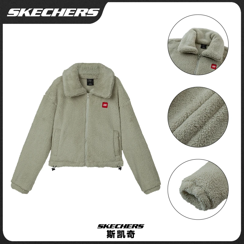 SKECHERS/斯凯奇秋冬加绒保暖女士舒适休闲针织运动外套L122W182