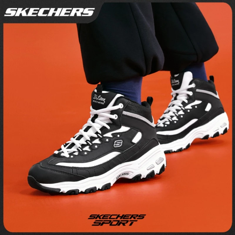 SKECHERS/斯凯奇秋季高帮鞋熊猫老爹鞋厚底增高回弹运动鞋167569