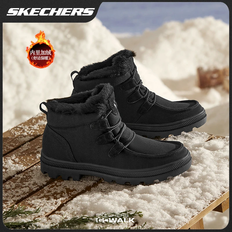 【加绒】SKECHERS/斯凯奇雪地靴秋冬女鞋保暖复古户外短筒靴155207